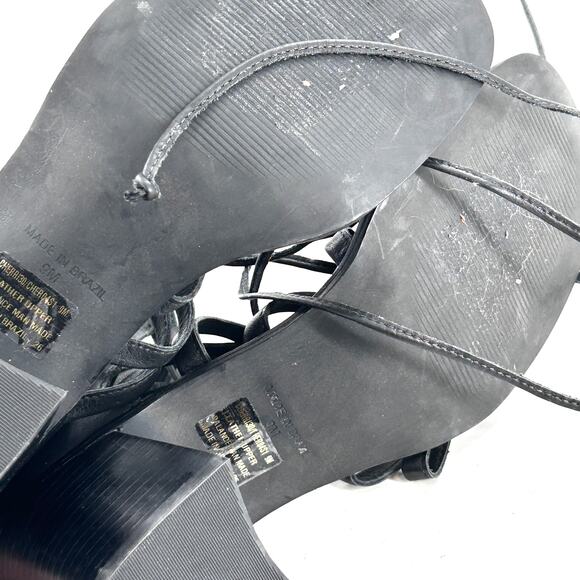 Steve Madden Cherri Sandals 9 Black NWOT Shoes Block Heel Strappy Ankle Tie - Picture 7 of 7